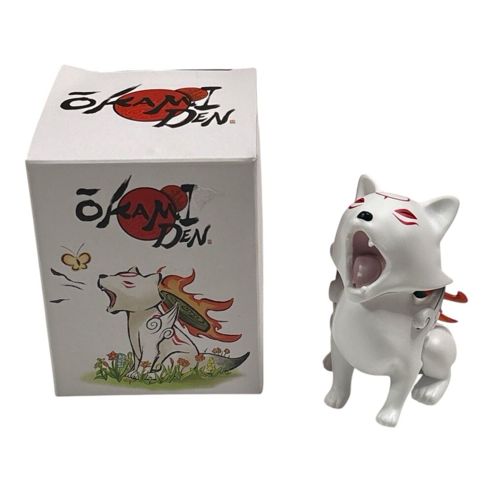Okamiden Chibiterasu RARE Wolf Vinyl Figure Exclusive Okami Den Excellent